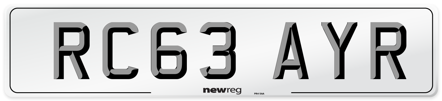 RC63 AYR Number Plate from New Reg